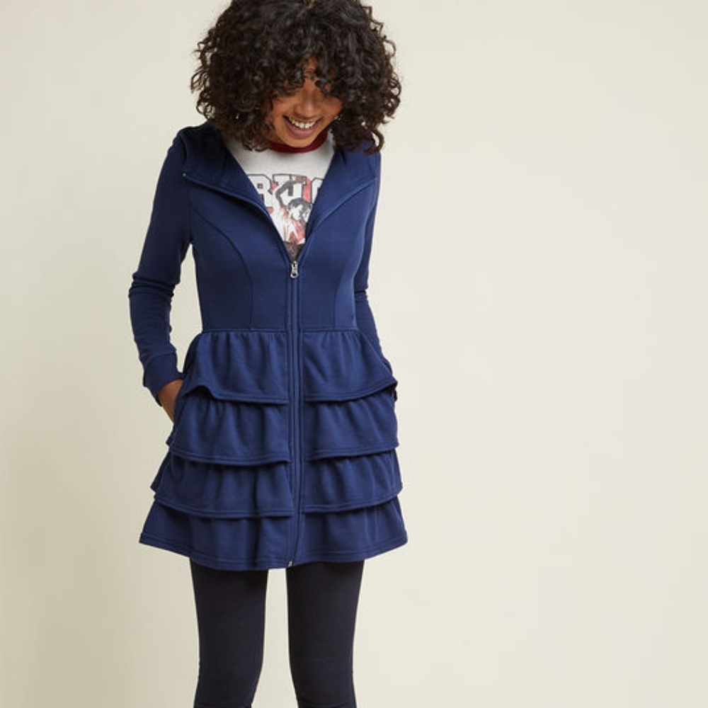 GUC Modcloth Tier Me Roar ruffled hoodie, 2X